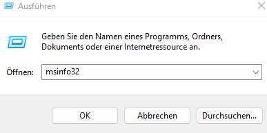msinfo32 ausführen