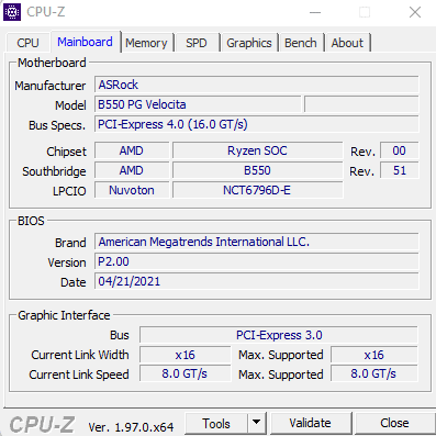 cpu-z mainboard übersicht